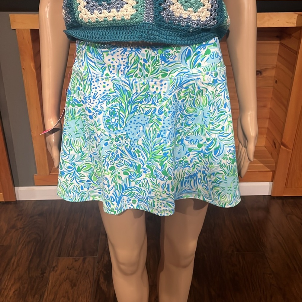 NWT Lilly Pulitzer Aila Skort UPF 50+ Hydra Blue Dandy Lion